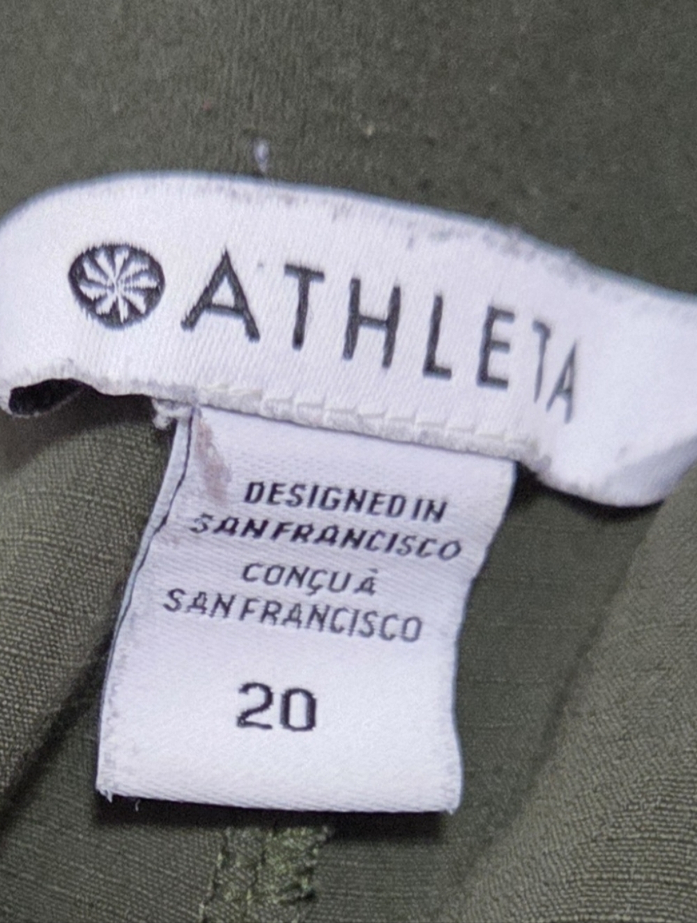 Athleta Womens Trekkie High Rise Jogger Pants Size 20 Aspen Olive Sporty Logo - Picture 10 of 14